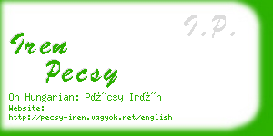 iren pecsy business card